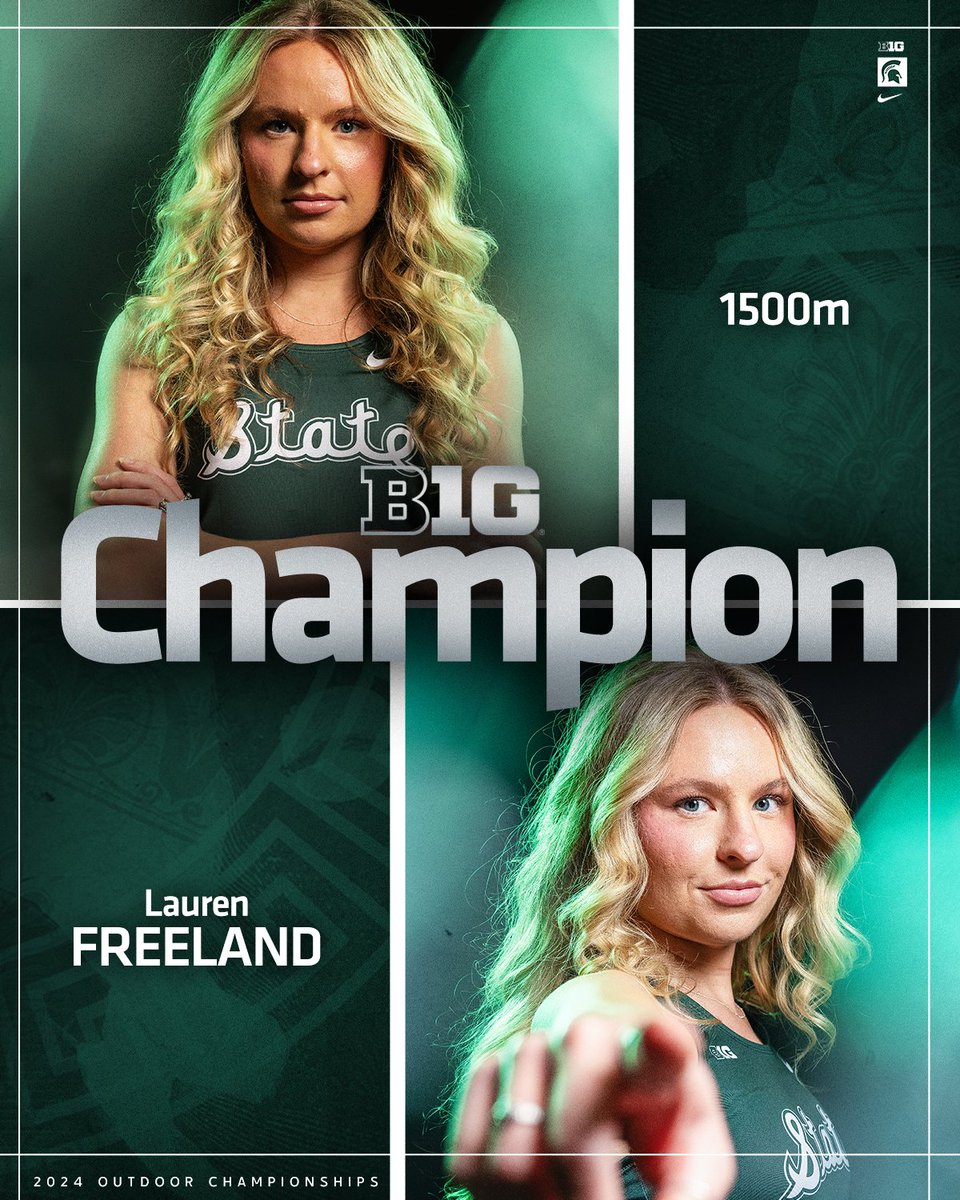 Her. 👑

Lauren Freeland is the second 1500m Big Ten Champ in program history!

#GoGreen