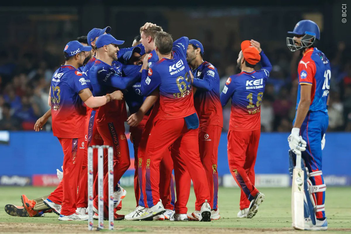 Royal Challengers Bengaluru register their fifth win on the trot, move to fifth on the points table and keep #IPL2024 play-off hopes alive. An all-round performance helps RCB beat DC by 47 runs. RCB 187/9 in 20 overs beat DC 140 in 19.1 overs #IPL #TATAIPL2024 #IPLUpdate