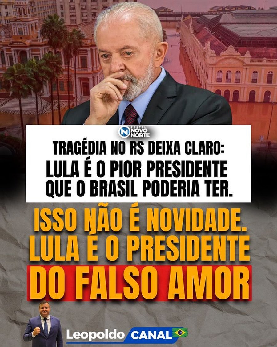 O Governo do FALSO AMOR. Lula é o pior presidente que o Brasil poderia ter. Não podemos deixar de considerar o rancor que Lula nutre e o fato de que ele considera opositores como verdadeiros inimigos.✅
