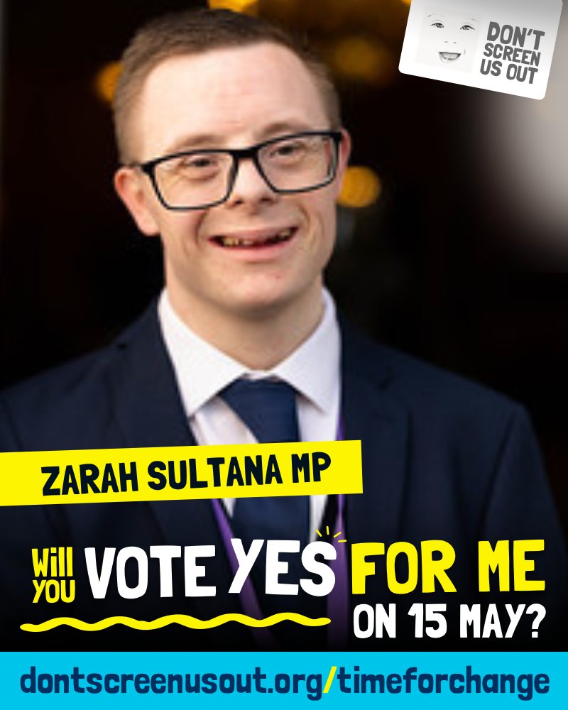 James lives in your constituency @zarahsultana Will you vote in support of @jamesca68412009 and other people with Down’s syndrome on 15 May - and vote YES to @LiamFox Down’s Syndrome Equality Amendment? Find out more + ask your MP to vote YES on 15 May here:…