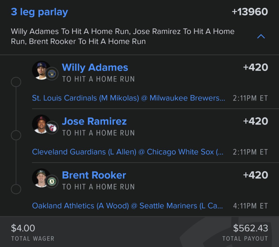 MathTeachBets's tweet image. ⚾⚾ Home Runs POTD. 
I recommend single slips or a round robin!