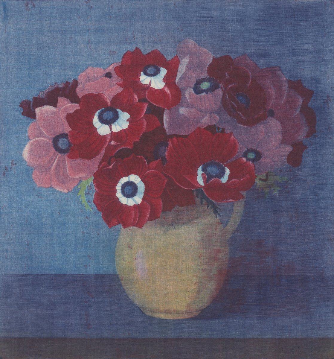 💐 Giving all the moms, maternal figures, and caretakers their flowers on this special day. — Itō Wako (Japanese, born 1945), “Anemones in a Pitcher,” 1976. Color mezzotint on paper; 12 7/16 × 11 9/16 in. The Carol and Seymour Haber Collection, 1997.56.1