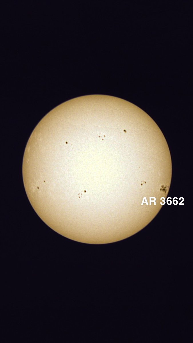 Thank you for your service AR3662. You gave the world a beautiful light show. Shot on my telescope. (lines are satellites crossing the sun!)