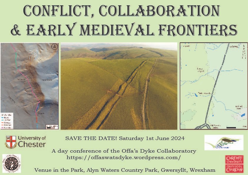 STUDENT CONF REGISTRATION NOW £5 ‘Conflict, Collaboration and Early Medieval Frontiers‘ 9.30am - 4pm 1/6/24 Alyn Waters Country Park, Gwersyllt, Wrexham offasdyke.org.uk/product/confli… @OffasDykePath @Wirral_Archaeol @LiverpoolArcSoc @MerseyArchSoc @ChesterArchSoc @ArchaeologyChe1
