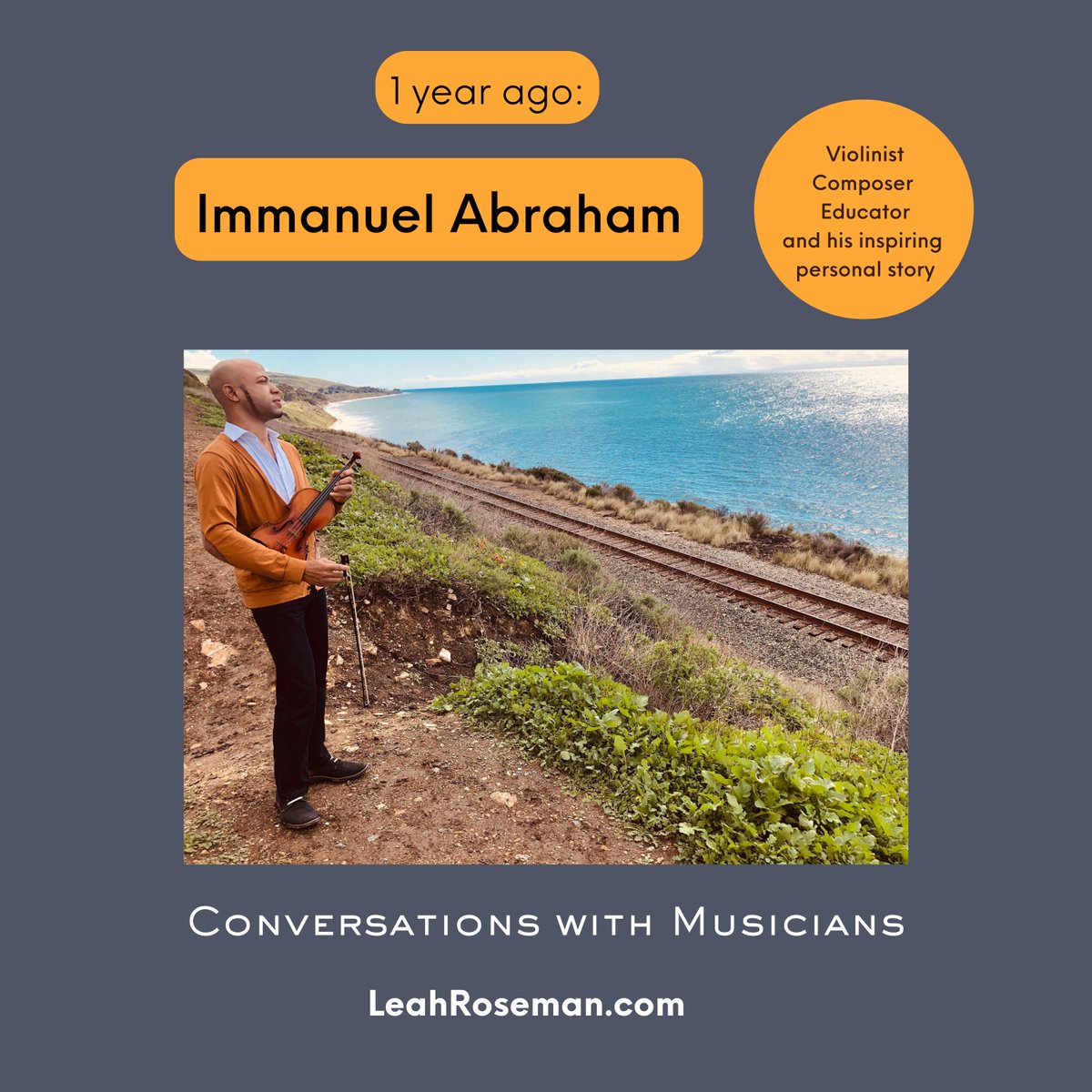 1 year ago…with Immanuel Abraham: Violinist, Composer, Educator, and his inspiring personal story leahroseman.com/episodes/imman… His phenomenal talent, discipline and creativity  is even more inspiring since he didn’t have an opportunity to learn a musical instrument until the age of