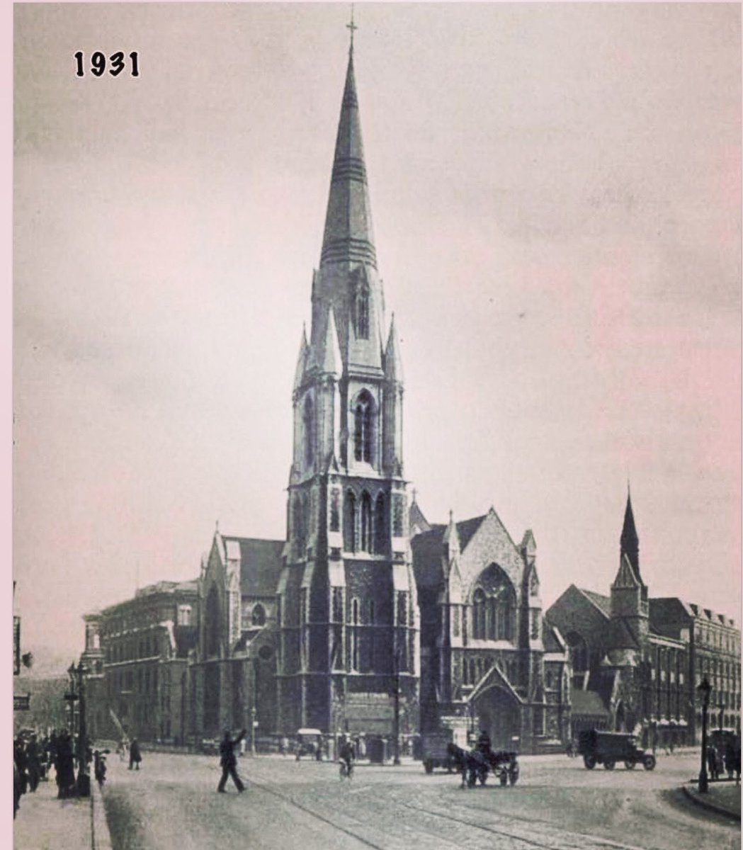 Christ Church, Lambeth North (across from the tube), c1931. Only the tower and spire remain.