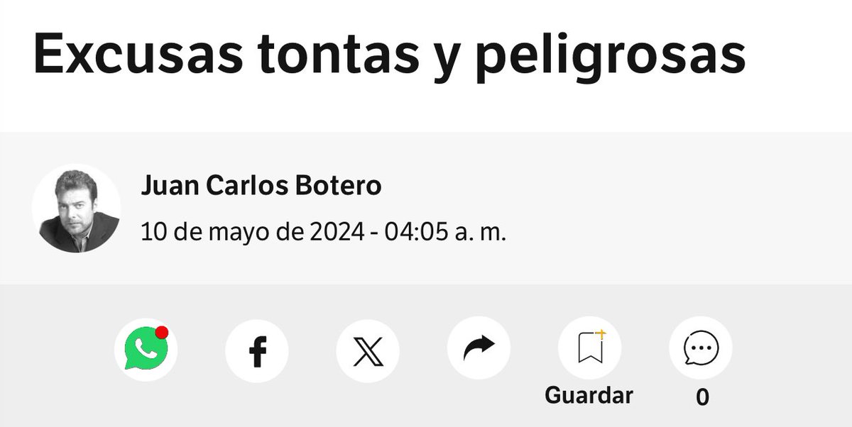 Recomiendo la columna de @JuanCarBotero: “Que 200 años de corrupción no se acaban en cuatro. Que el presidente gobierna pero no ejerce el poder. Que tiene a los medios en contra. Que la oposición les pone palos a las ruedas del Estado. Que los dueños del país, oligarcas…