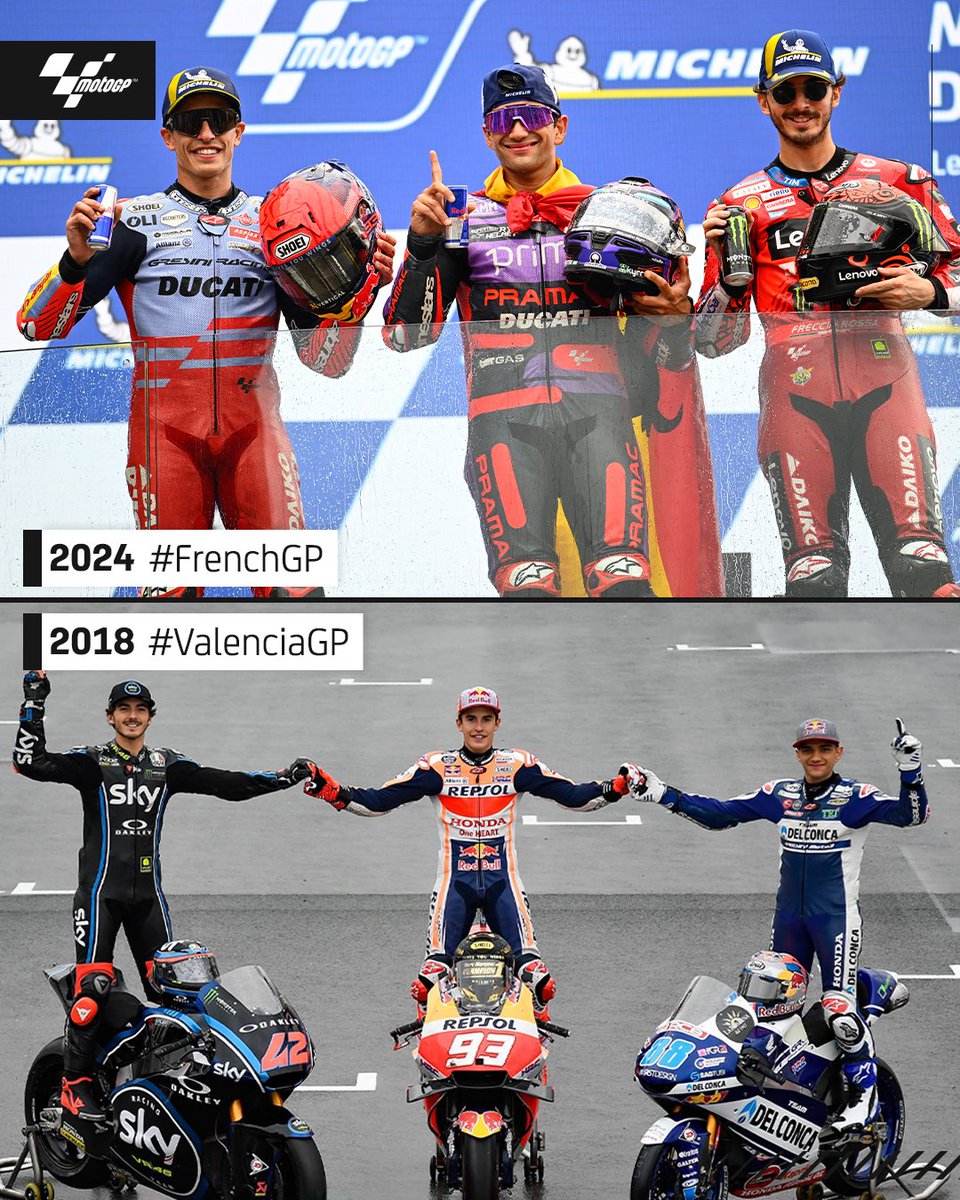 They were World Champions in different categories back in 2018 🏆

And now they are the top 3 in the #MotoGP standings fighting for the same crown! 👑

#FrenchGP 🇫🇷