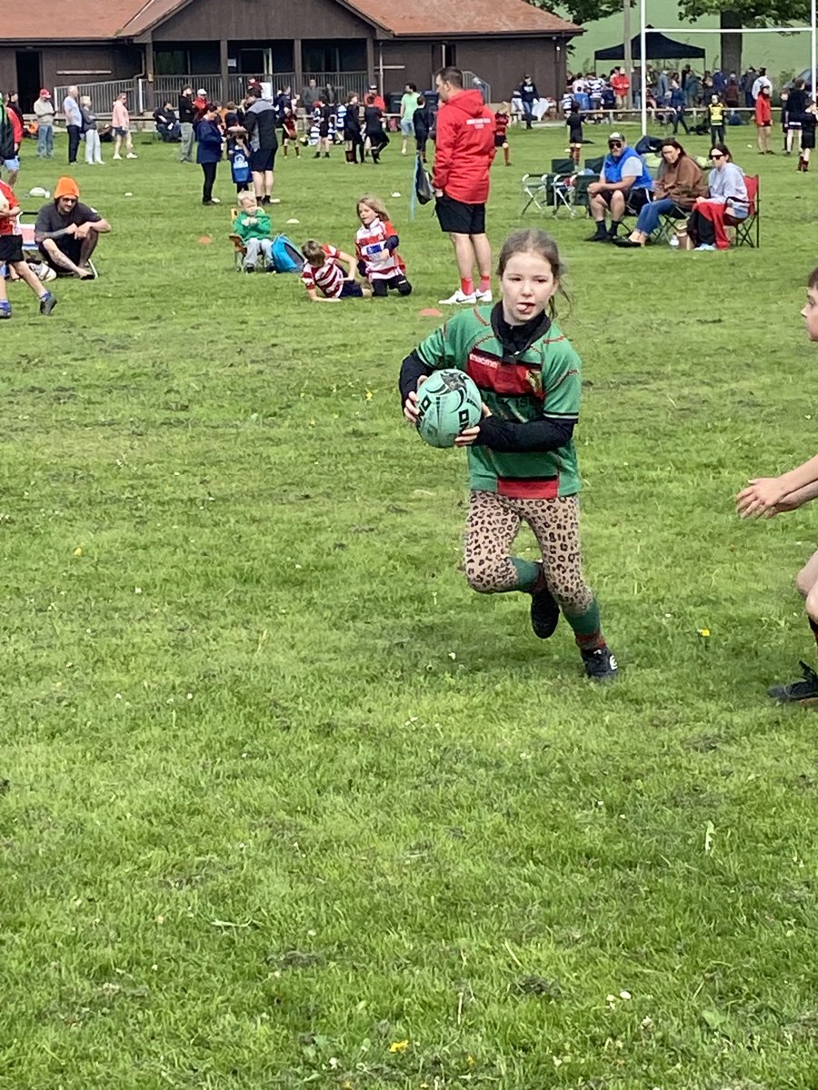 My girl bossing the pitch at the @Banff_RFC mini festival. This one is for the boys at school who tell her she doesn’t play rugby because she’s a girl 🙄 #ThisGirlCan #Rugby