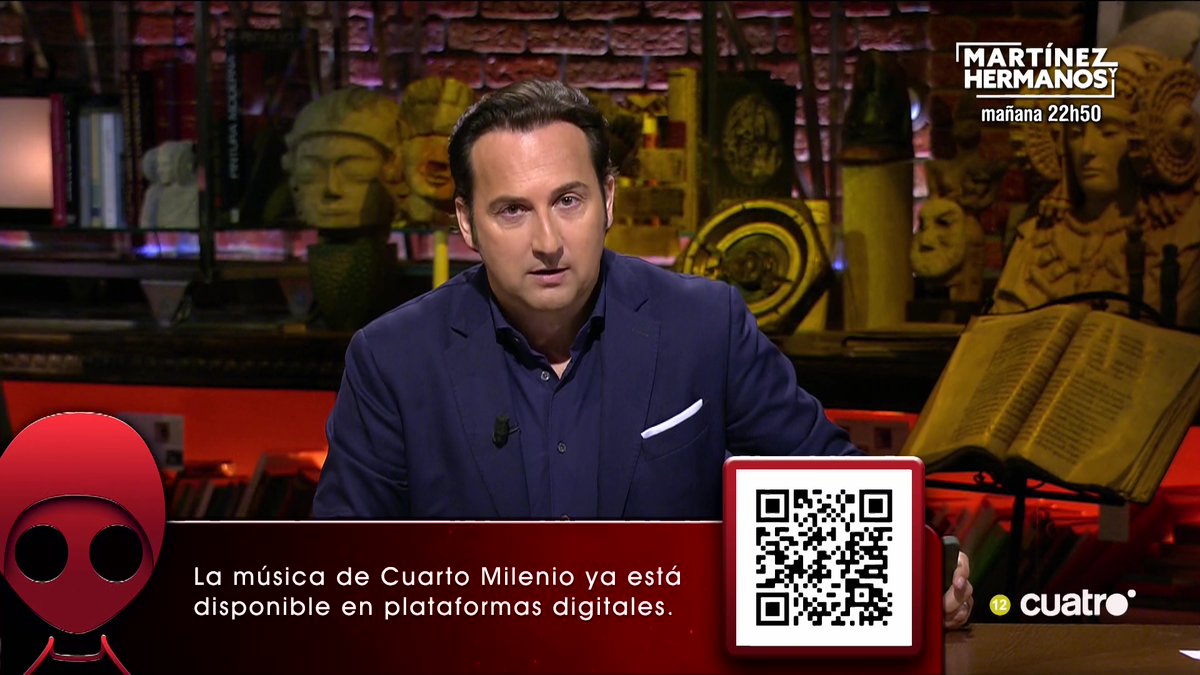 La música de #CuartoMilenio ya está disponible en plataformas digitales. Accede a la playlist oficial del programa a través de este código QR.