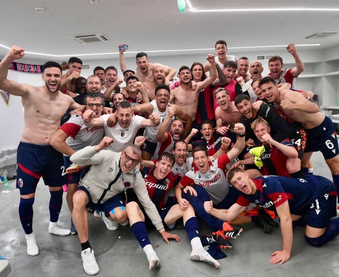 🚨🔴🔵 59 years later, Italian side Bologna are back to Champions League after fantastic season!

Excellent work by Thiago Motta, club, board and wonderful team. 🇪🇺