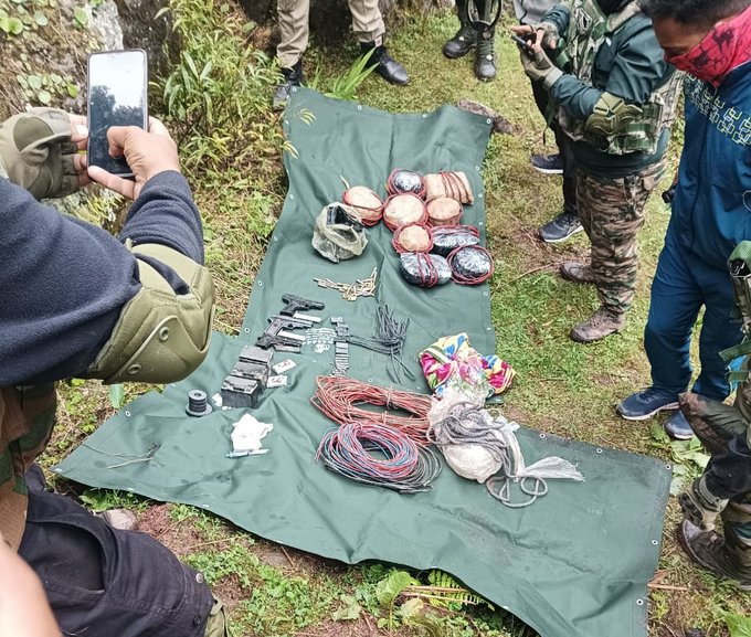 Arms,Ammunition Recovered From #Terrorist Hideout In #Reasi district.