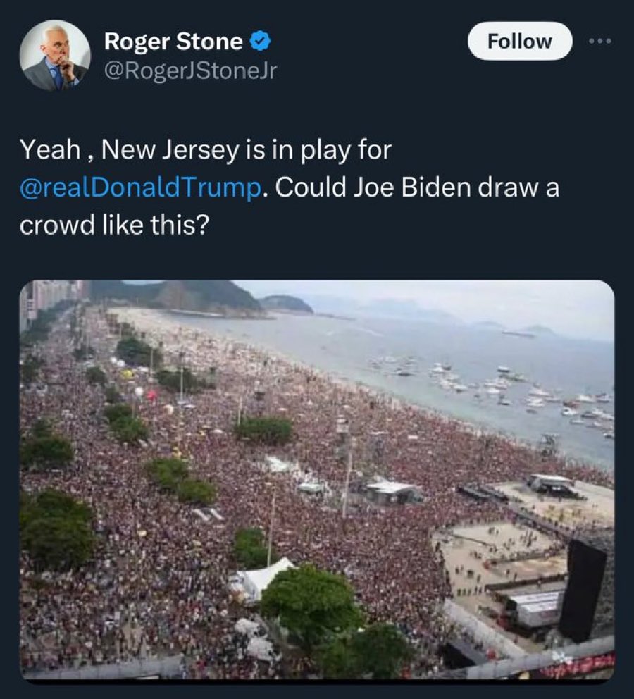 Why are you posting photos of Rod Stewart's 1994 Copacabana concert and claiming it's THE ASSHOLE’S Wildwood rally?