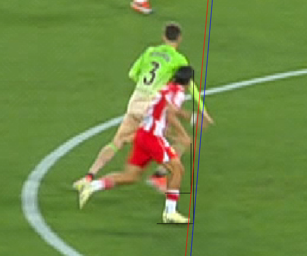 LaLigaenDirecto's tweet photo. 🚨🚨🚨 OJO 🚨🚨🚨

Hay fuera de juego en el gol de Luka Romero con el Almería ante el @RealBetis. La cabeza del delantero se encuentra por delante de la rodilla del lateral bético, por lo que se debería haber anulado el gol. https://t.co/xfypT0kzZ0