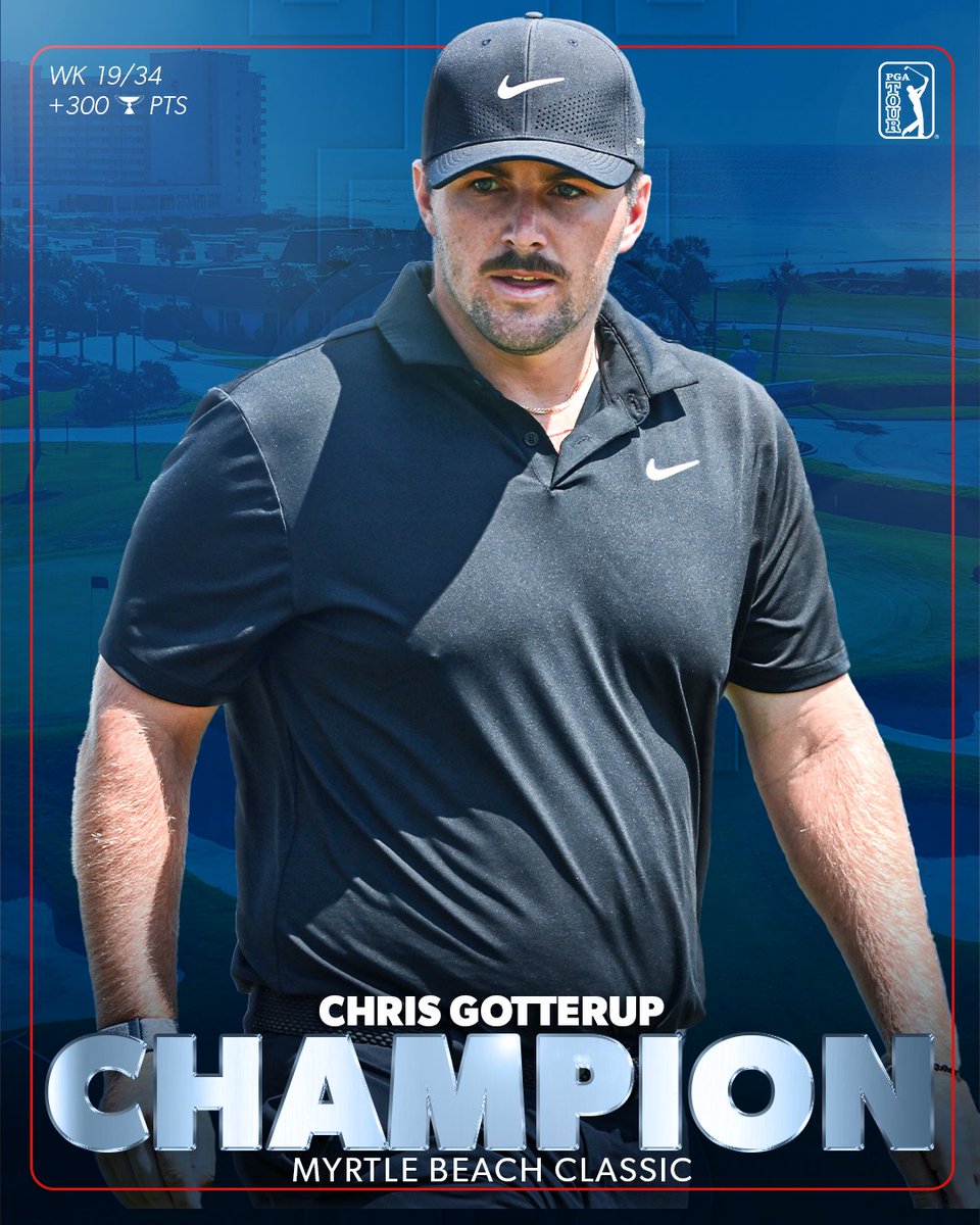 PGA TOUR (@pgatour) on Twitter photo A champion in his 27th start ๐
24-year-old <a href="/ChrisGotterup/">chris gotterup</a> secures his first win on TOUR in dominant fashion at the inaugural <a href="/MyrtleBeachCl/">ONEflight Myrtle Beach Classic</a>. A champion in his 27th start ๐
24-year-old <a href="/ChrisGotterup/">chris gotterup</a> secures his first win on TOUR in dominant fashion at the inaugural <a href="/MyrtleBeachCl/">ONEflight Myrtle Beach Classic</a>.