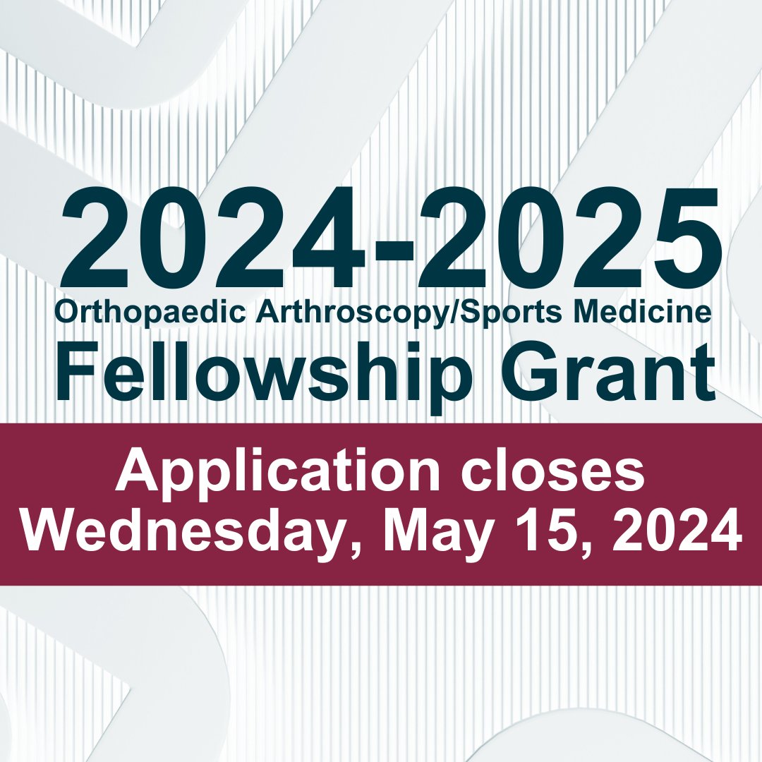 THREE DAYS LEFT TO APPLY! The Orthopaedic Arthroscopy/Sports Medicine Fellowship Grant submission deadline is 11:59 p.m. CDT on May 15. See evaluation criteria and submit your application: aana.org/fellowshipgrant