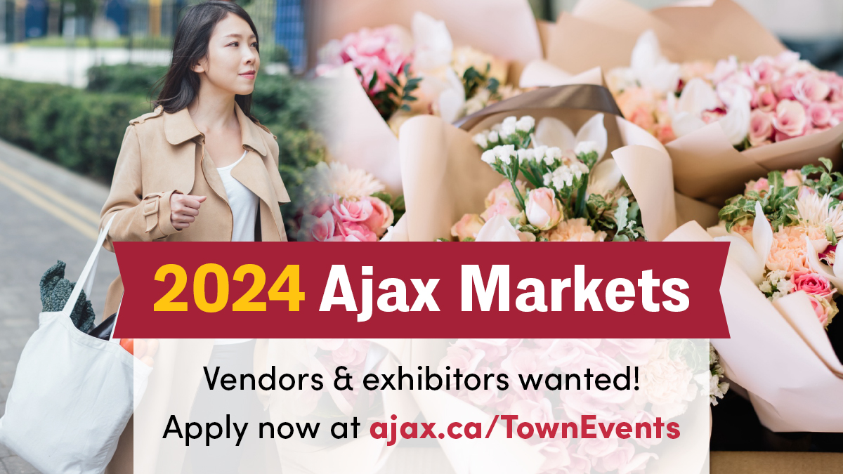 📣Ajax Markets are coming back for 2024!👏 Are you interested in becoming a vendor/exhibitor at this year’s markets? 🤔 🛍️ ➡️Visit ajax.ca/TownEvents to apply and check back for more details and vendor lists!