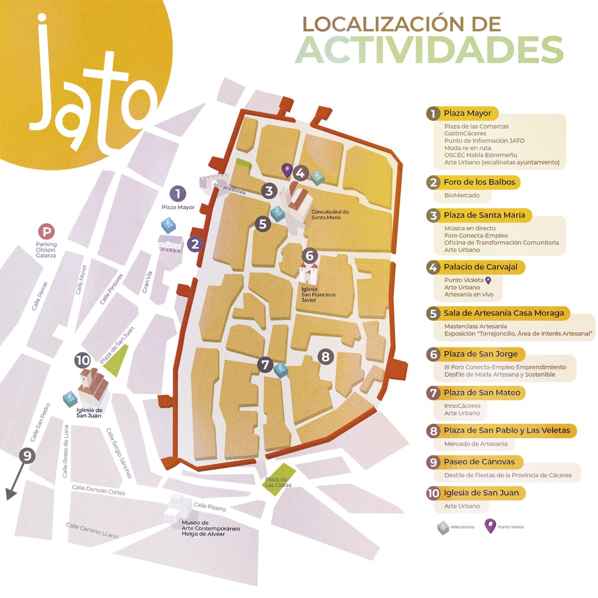 ¡Consulta el mapa de #Jato2024 y encuentra las ubicaciones de todas las actividades que te sorprenderán en este emocionante evento! 🗺️ Obtén más detalles en nuestra página web. 🌐 jatoprovinciadecaceres.es