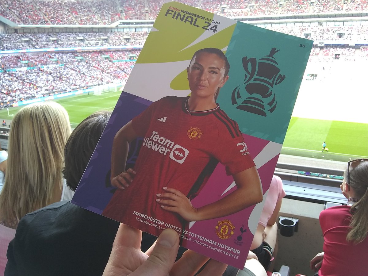 This afternoon's programme for the Women's FA Cup Final between Manchester United and Tottenham Hotspur, £5
