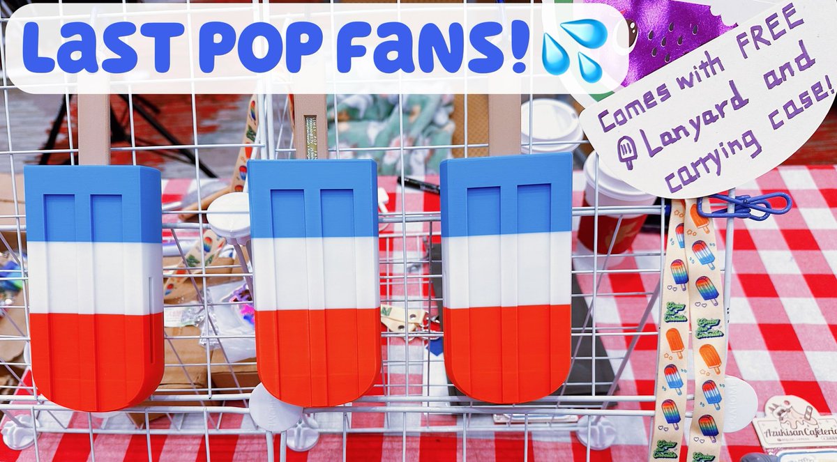 We are down to the last few pop fans💙🤍❤️!! We do not sell any online cause we always sold out at the cons. 🙈Please stop by my booth before we sell out today! #FWA2024