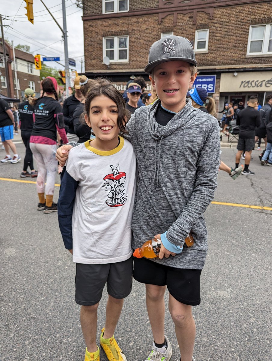 We’ve got some proud moms (and dads too) today! Alessandro and Sebastian ran the Sporting Life 10km run today in support of Campfire Circle, and both finished the run in just over an hour: Alessandro at 1 hr, 2 mins and Sebastian at 1 hr, 6 mins. Go Grizzlies! @ycdsb