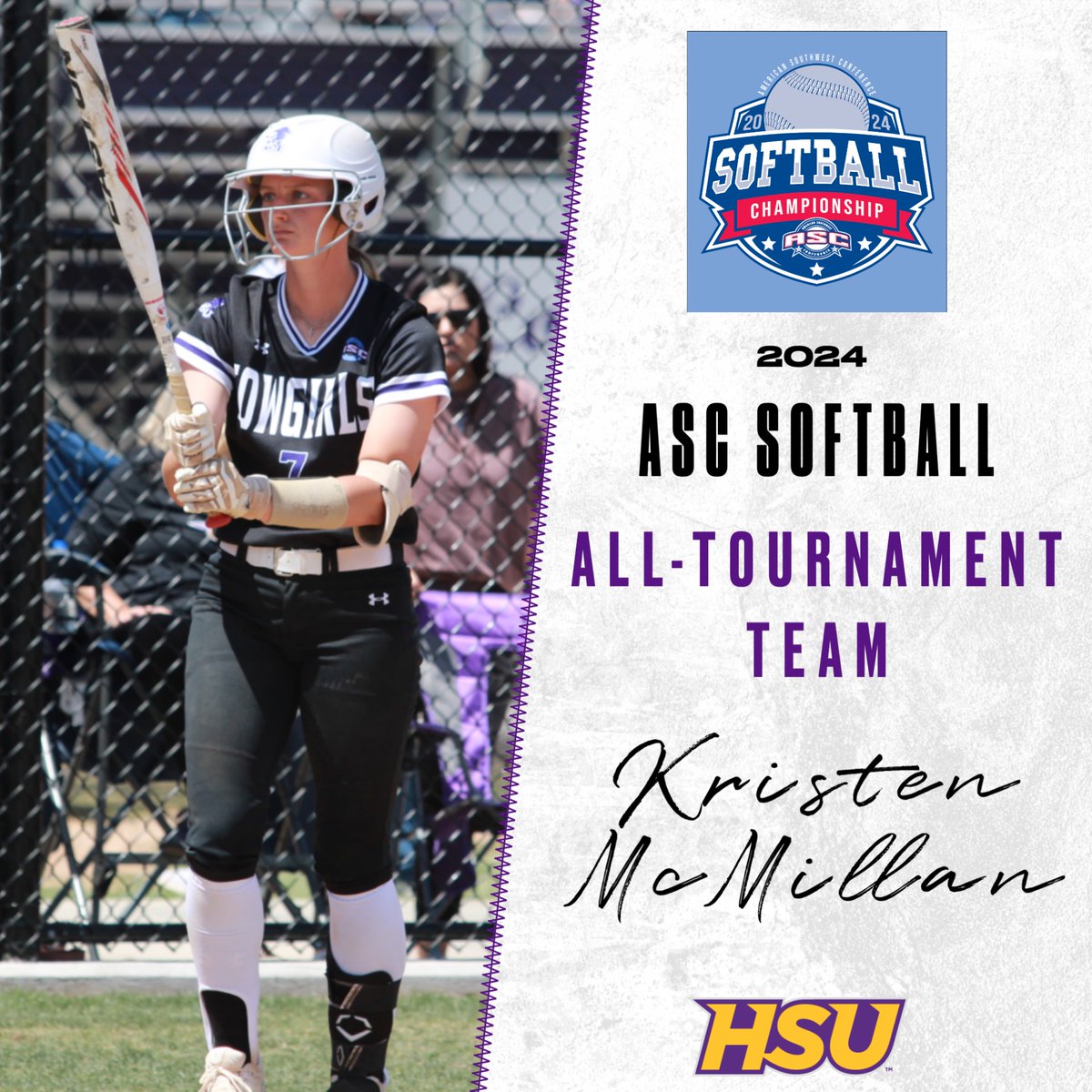 Congrats to Kristen McMillan for being named to the ASC All-Tournament Team! 🤠