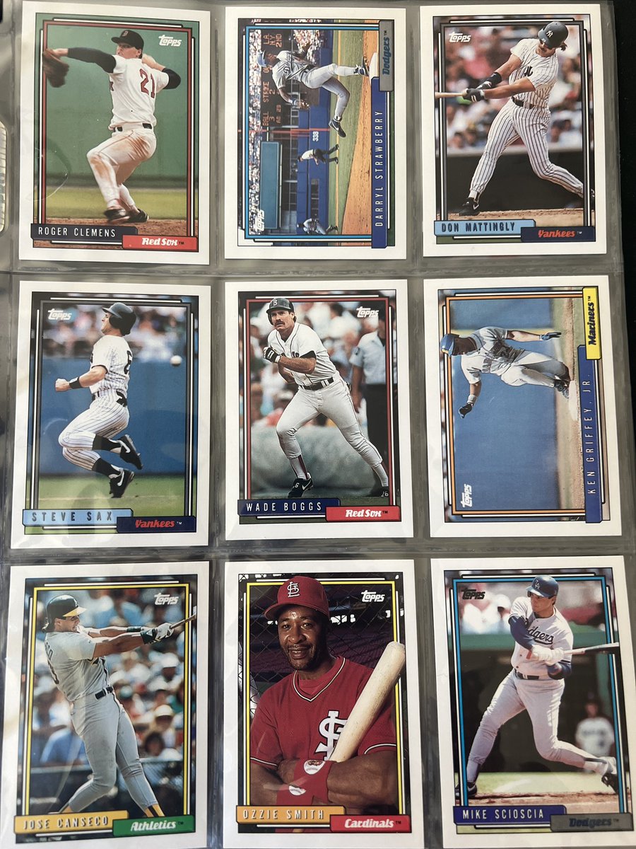 I don’t know why it took me so long to realize I needed these nine 1992 Topps cards, but they make me so happy.