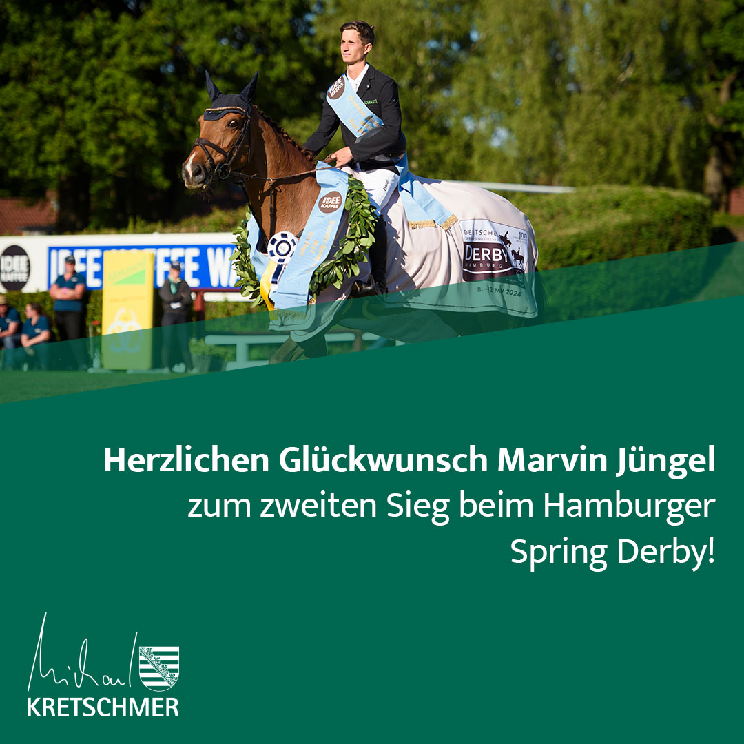 Herzlichen Glückwunsch Marvin Jüngel zum Sieg beim Hamburger Spring Derby. Das Turnier gilt als schwerster Parcours der Welt! Marvin Jüngel war im vergangenen Jahr der zweitjüngste Derbysieger in Hamburg. Auch heute konnte er den Wettkampf wieder souverän für sich entscheiden. So