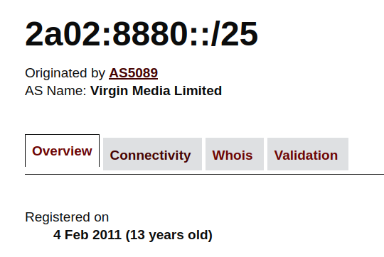 virginmediaipv6's tweet photo. imagine having a v6 prefix since 2011, and not actually providing v6 connectivity to your customers https://t.co/EWoLukJeVM
