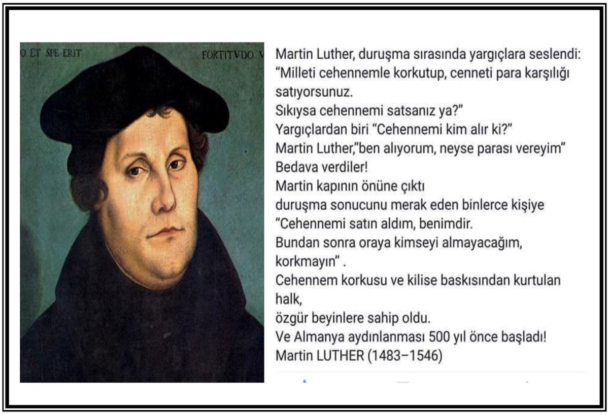 Martin Luther,Alman bir  reformist ve kiliseye ilk isyan eden kiṣidir!
