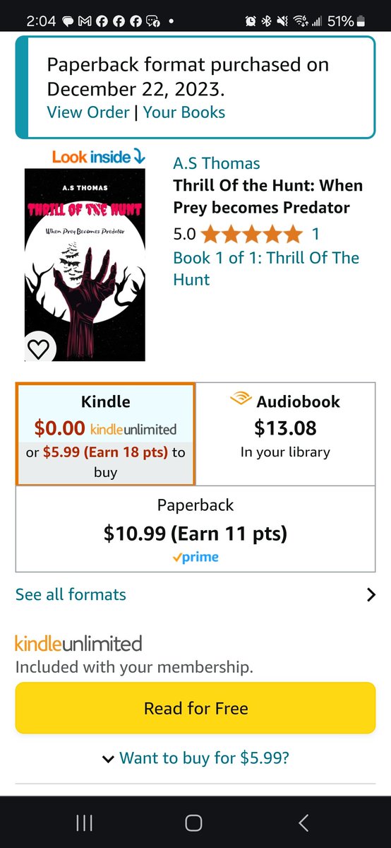 I got my first rating for Thrill of the Hunt 🥰☺️ #indieauthors #BookTwitter #WritingCommunity #blackauthor