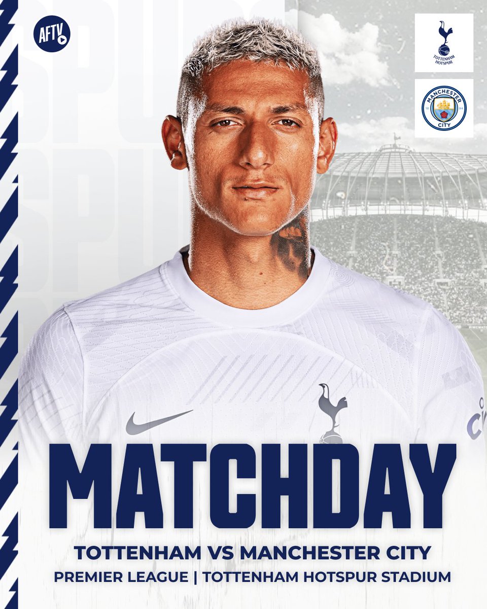 IT'S MATCHDAY! 🤍

🆚 Manchester City
🏟️ Tottenham Hotspur Stadium
⏰ 20:00 BST 
🏆 Premier League