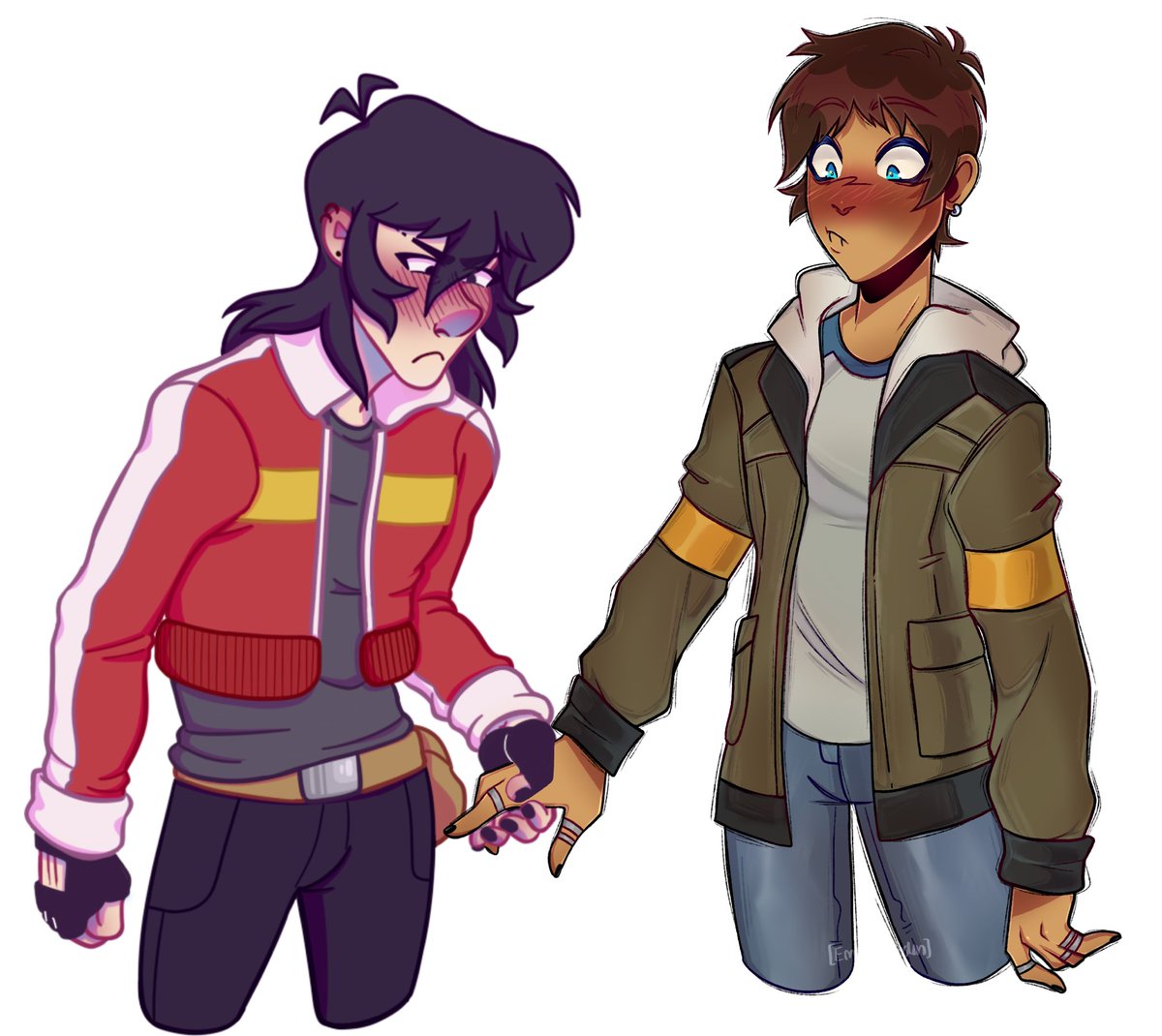 they holding hands :33333 ❤️💙

-

ME AND DOOKIE’s FINAL KLANCE COLLAB FOR NOW SINCE IM FINALLY SEEING HIM TOMORROW!! HAPPY 6 MONTHS DOOKIE I CANT WAIT TO SQUEEZE YOU AND PESTER YOU FOR A WHOLE MONTH!! 
@unCOCKulated 
-
#klance #vld