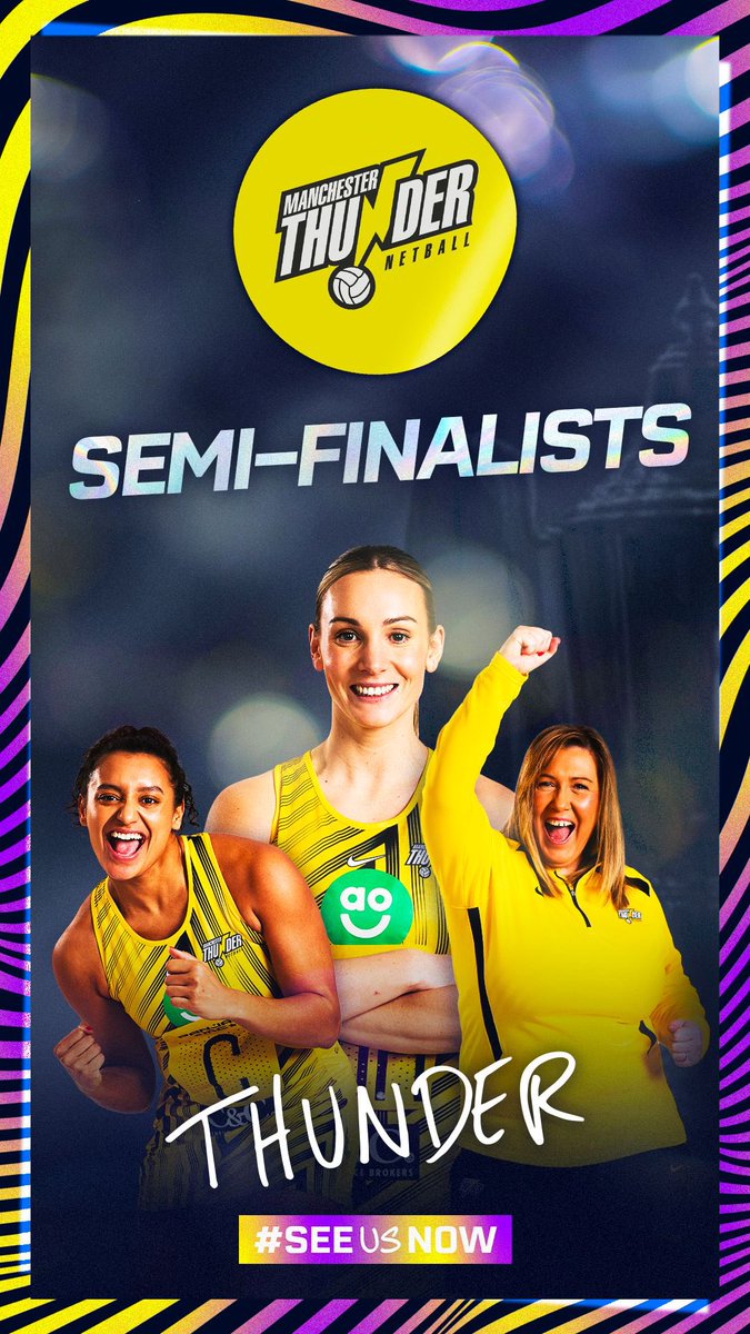 .@thundernetball have made play offs every season since 2010 🤩 and it’s always that same feeling of excitement, achievement and pride. 2024 semis…. We’re coming for ya 🖤