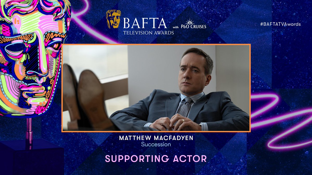 Congratulations to Matthew MacFadyen who takes home the BAFTA for Supporting Actor ✨ #BAFTATVAwards with @pandocruises