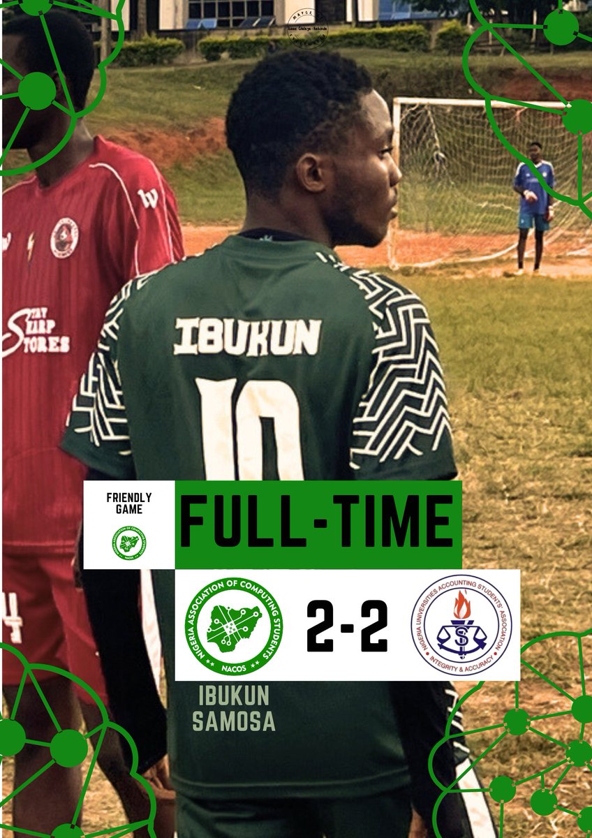 Goals from @_THeonlyIBUKUN and Samosa was only enough to get a draw. 

We keep Pushing💪🏾
#NACOS💚 #WinterIsComing🤝🏾 #BeThere #CSCACC