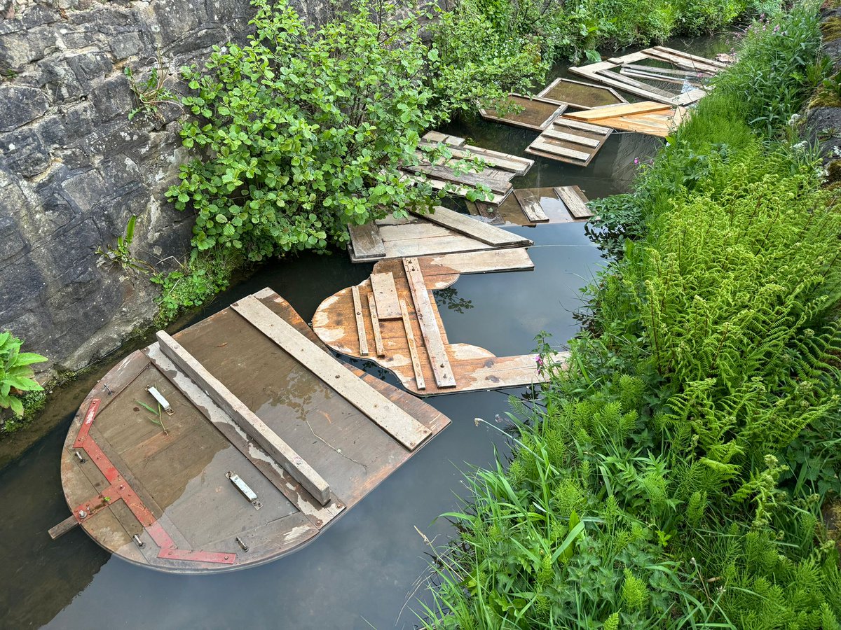 Thanks to the team, the Endon Well Dressing boards are now in the brook in advance of claying them up next weekend. All part of the traditional process we've followed all these years! 🌊