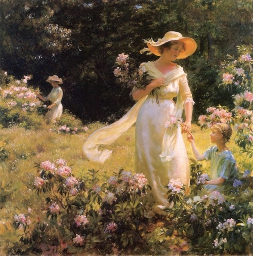 Tra i fiori di alloro di Charles Courtney Curran - 1914