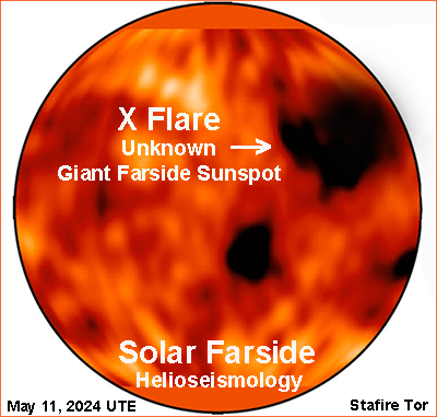 Part 5 [May 11, 2024 Image Data]
Giant Sunspot On Solar Farside X Flare
May 12, 2024 [For May 11, 2024]
#StarfireTor #FarsideXFlare

Yesterday, May 11, 2024, I showed you the image of a solar farside X flare of unknown source. I now have that source, although it is not yet…