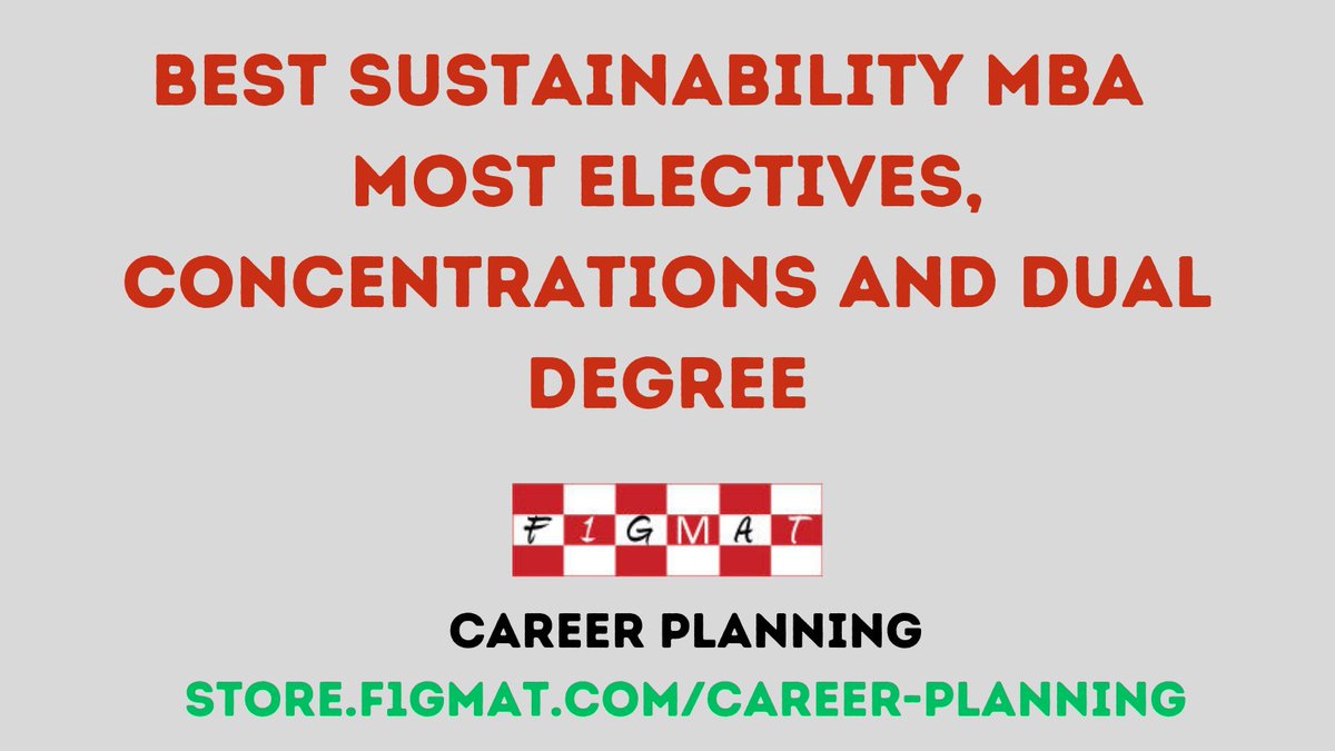Depending on the post-MBA path – working directly with the transition or new technologies, there are five schools that you should consider.
f1gmat.com/sustainability…

#sustainability #mba #greentechnology #careerplanning