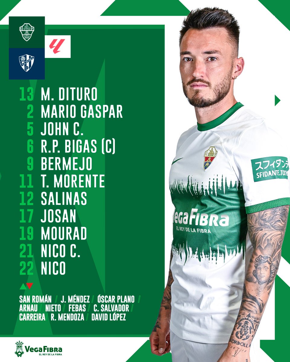 Dos cambios en el XI del #ElcheCF para el #ElcheHuesca:
- Salinas por Carreira. 
- John Chetauya (vuelve tras sanción) por Méndez.
La defensa vuelve a tener laterales a pierna natural.