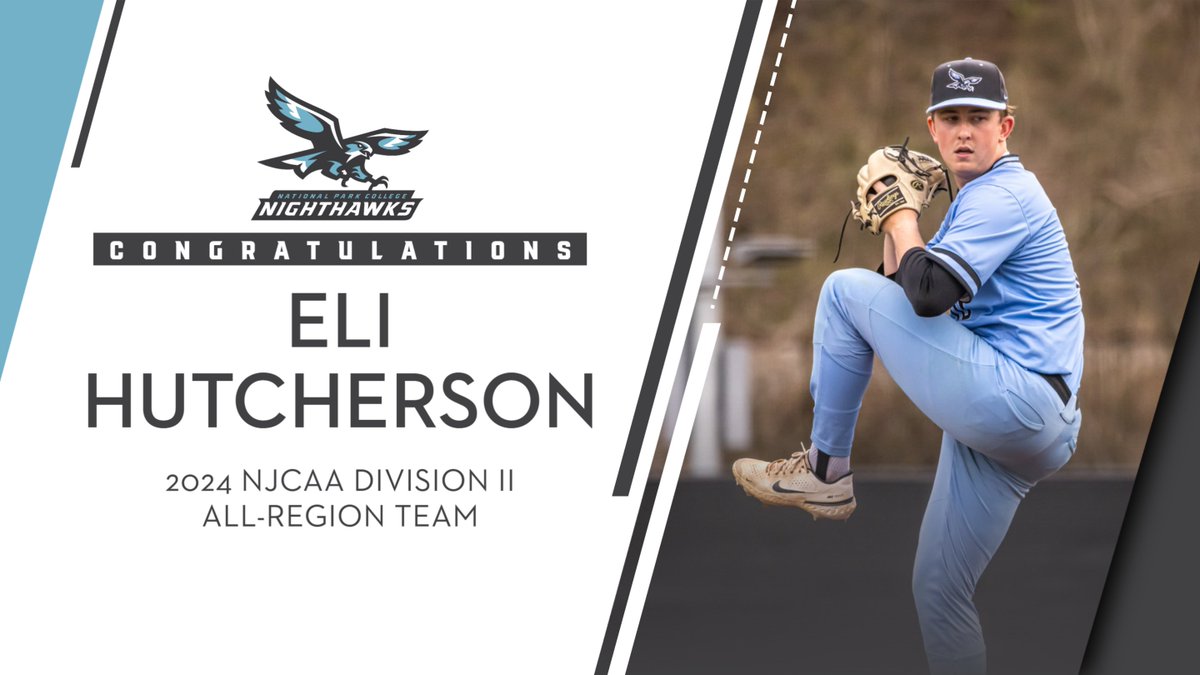 Congratulations to #NPCHawks sophomore pitcher Eli Hutcherson on being named to the #NJCAA All-Region II team! Hutcherson led the Nighthawks with a 2.78 ERA this season, while becoming NPC's all-time leader in wins and strikeouts. #NighthawkGrit #ThisIsNPC