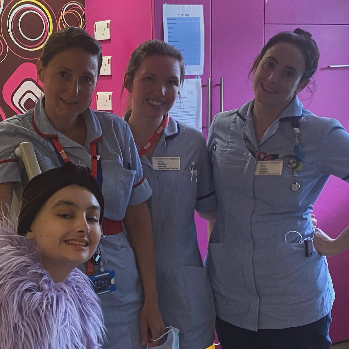 A photo of a very poorly Ruby with three of the fabulous nurses at the Royal Marsden - saying goodbye as she was transferred to palliative care. 

Highly skilled, supremely experienced, phenomenally compassionate - & woefully underpaid.

I miss them. 

InternationalNursesDay