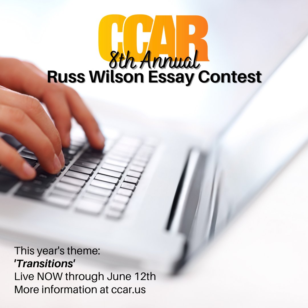Our Russ Wilson Essay Contest is going on NOW! You have until June 12th to submit an essay on the theme 'Transitions'. 1st Place: $500 | 2nd Place: $250 | 3rd Place: $100 More information: ccar.us/events/russ-wi… #writingcontest #addictionrecovery