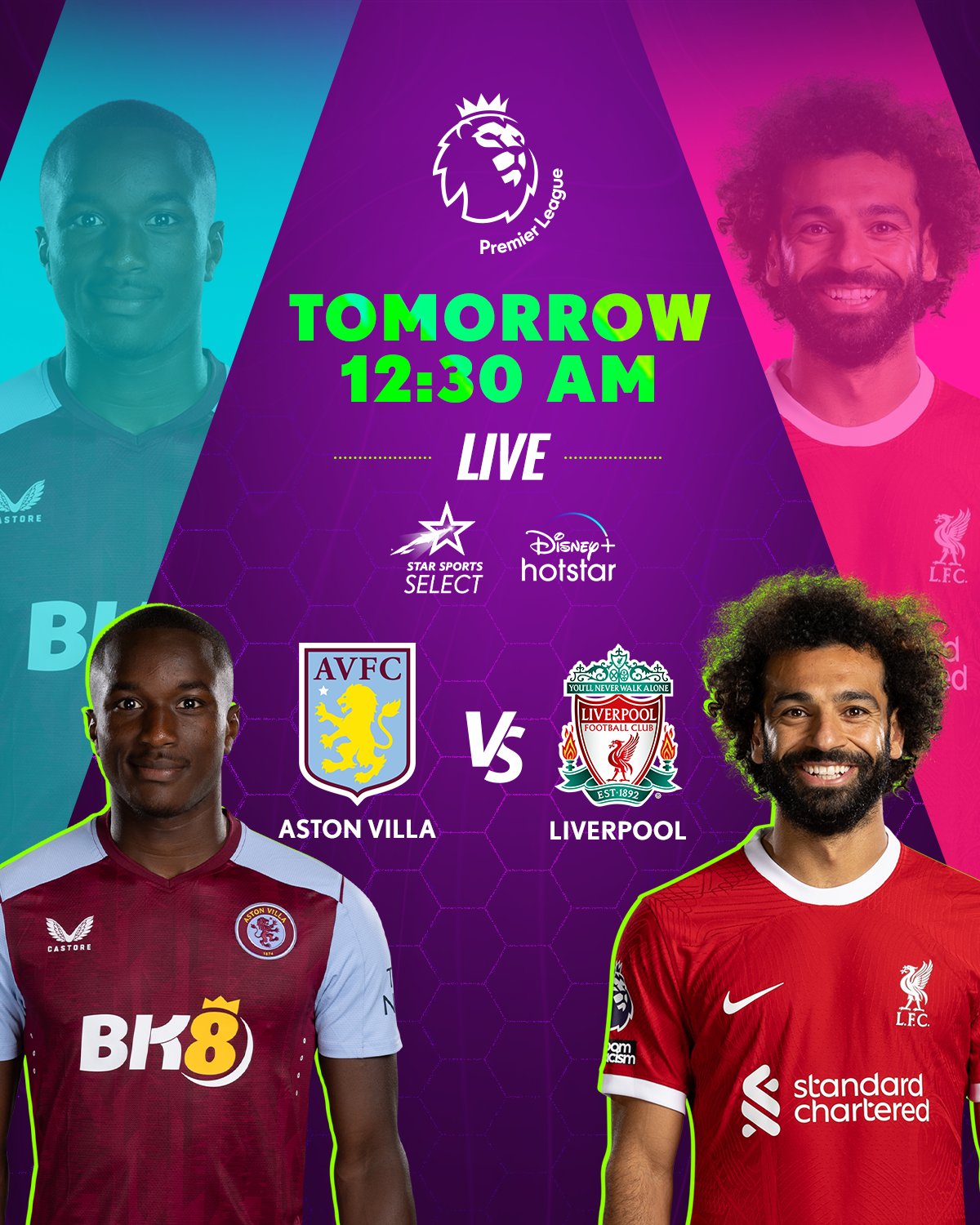 Star Sports Football on X The hosts AVFCOfficial will look to get a win against LFC and get a step closer to qualifying for Champions League Tune in to AVLLIV tomorrow 12 30 AM