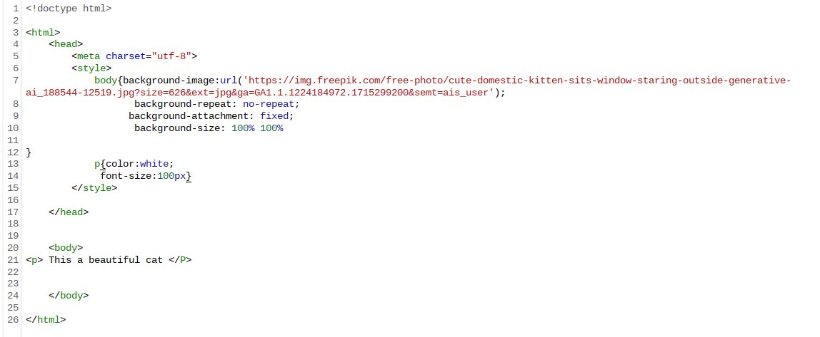 sahil_part65798's tweet image. Day-32 #htmltutorial
Today i learned,
html background image ,
To add a background image i use style in html. 
#HTML  #LearnInPublic #webdeveloper #programming