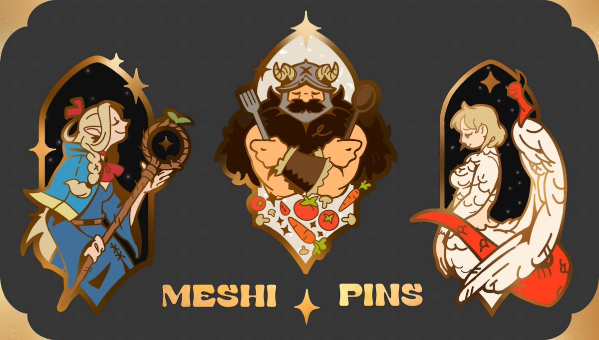 I’ve opened a local pre-order for pins on Mesha. I would do the same for Europe/USA, but first I’ll wait until the first batch of orders reaches the owners to make sure everything is fine 👄 #DeliciousinDungeon