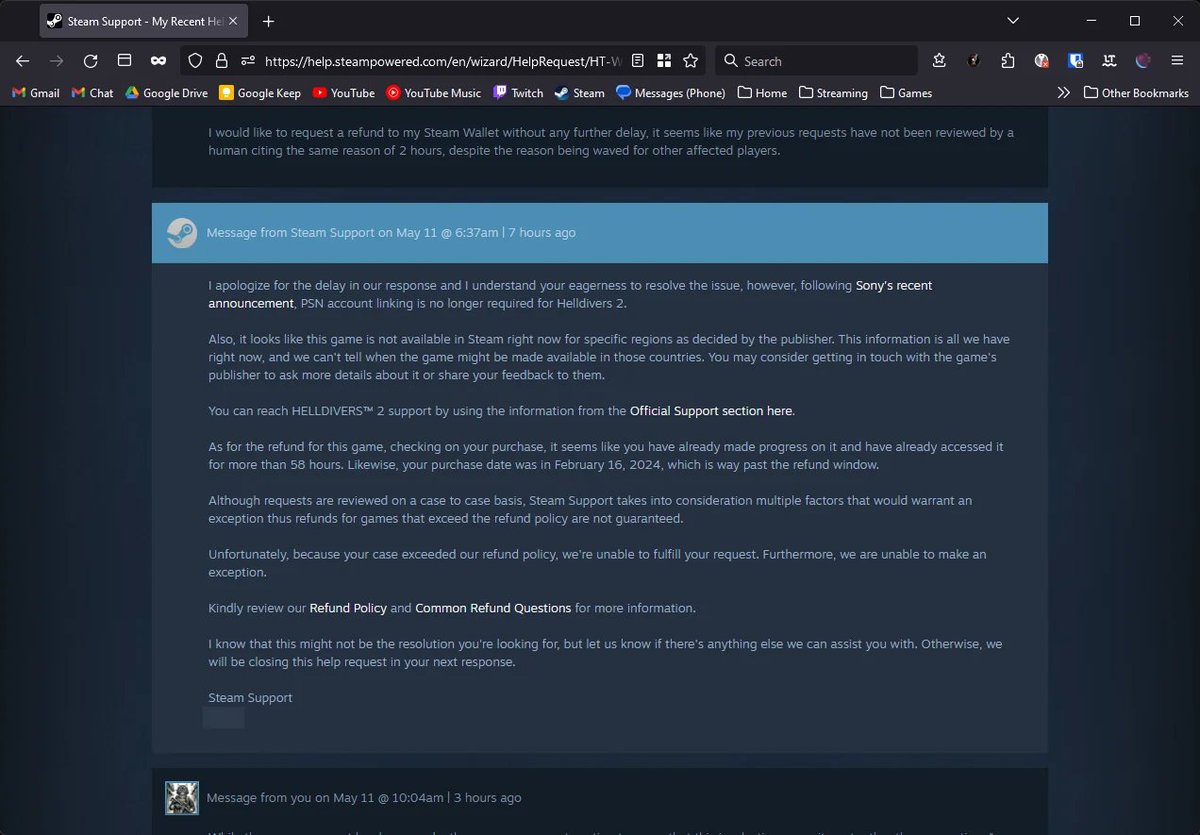 Laut Steam kam es tatsächlich von Sony, Helldivers 2 in Ländern ohne PSN zu sperren - und statt das zurückzuziehen, graben sie das Loch tiefer und sperren Ghost of Tsushima präventiv auch noch. Solche Selbstsabotage erlebt man echt selten.