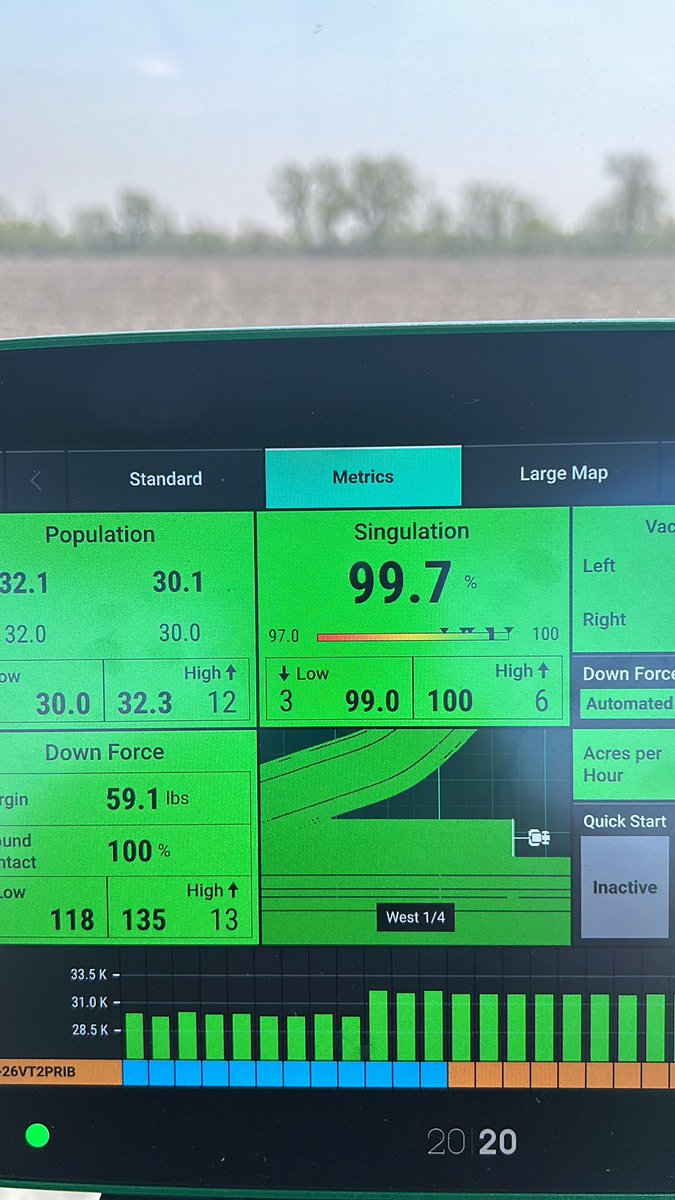 ndrockfarmer's tweet photo. 99.7% Singulation with a 43# corn in one tank and 67# in the other, darn channel. 💪 #pecision https://t.co/WdRQYhJNib