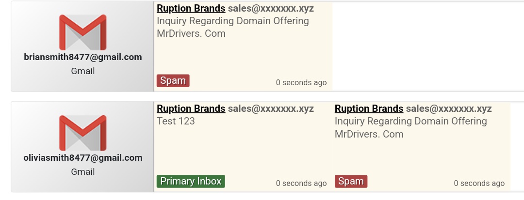 Are you all checking if your outbound email landed on their primary inbox or spam?

Recently used @GMassForGmail  before sending any outbound mails

#domain #DomainForSale #domainsforsale #domains